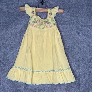 Vintage Good Lad Of Philadelphia Girls Size 2 Summer Dress Yellow Embroidered